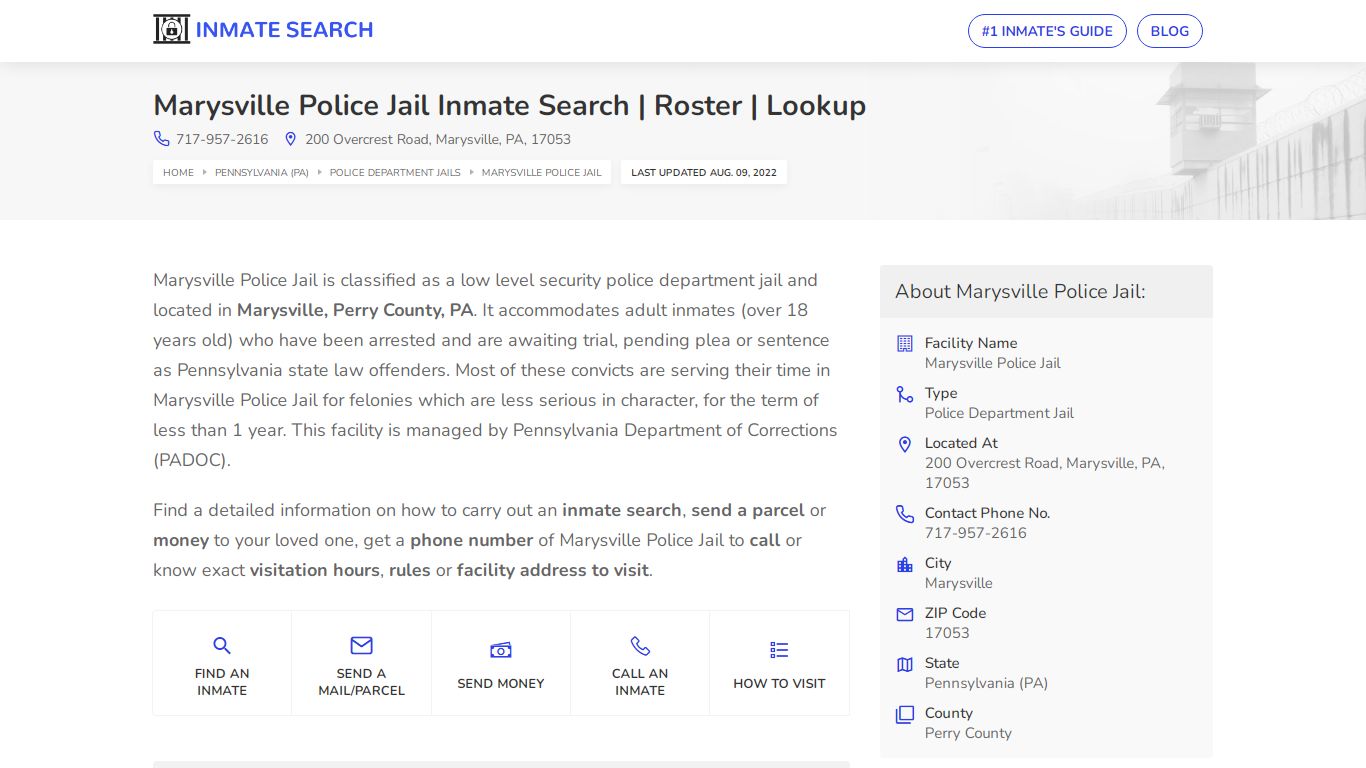 Marysville Police Jail Inmate Search | Roster | Lookup