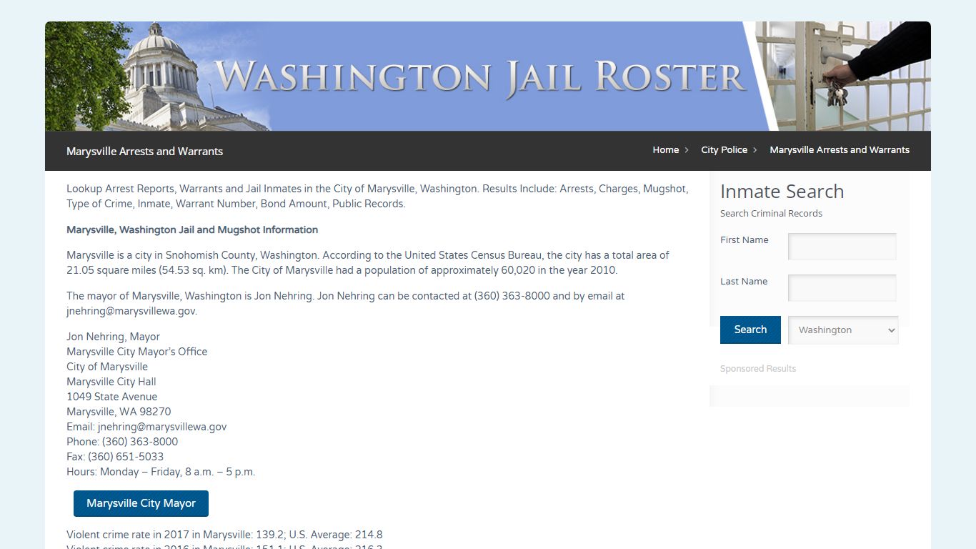 Marysville Arrests and Warrants | Jail Roster Search